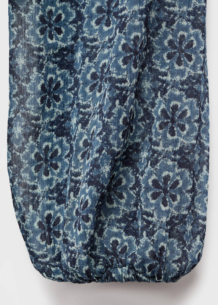 Floral dress with cut-out — Petrol Blue