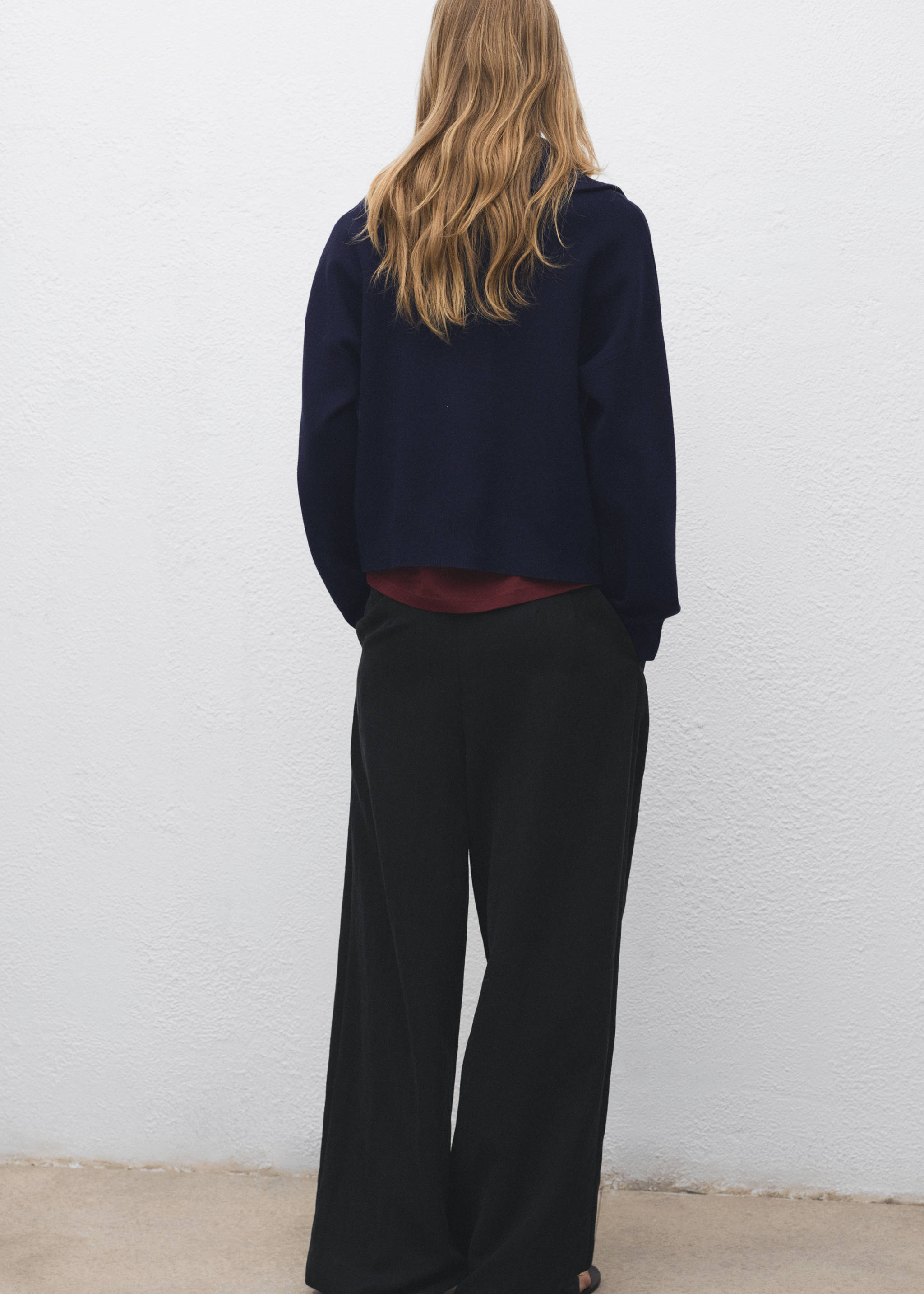 Pullover maglia collo zip - Retro dell'articolo