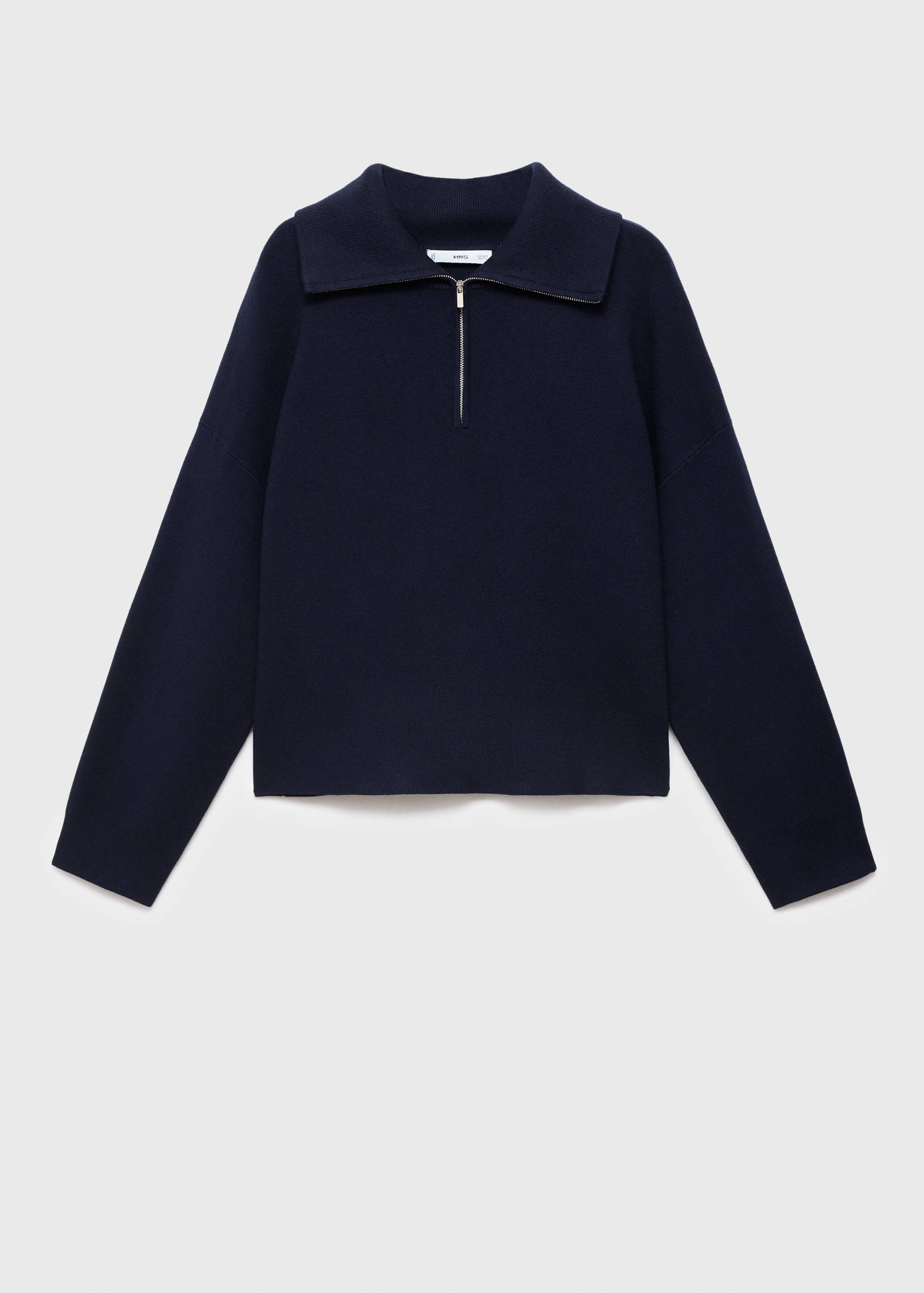 Knitted sweater with zip collar - Article without model