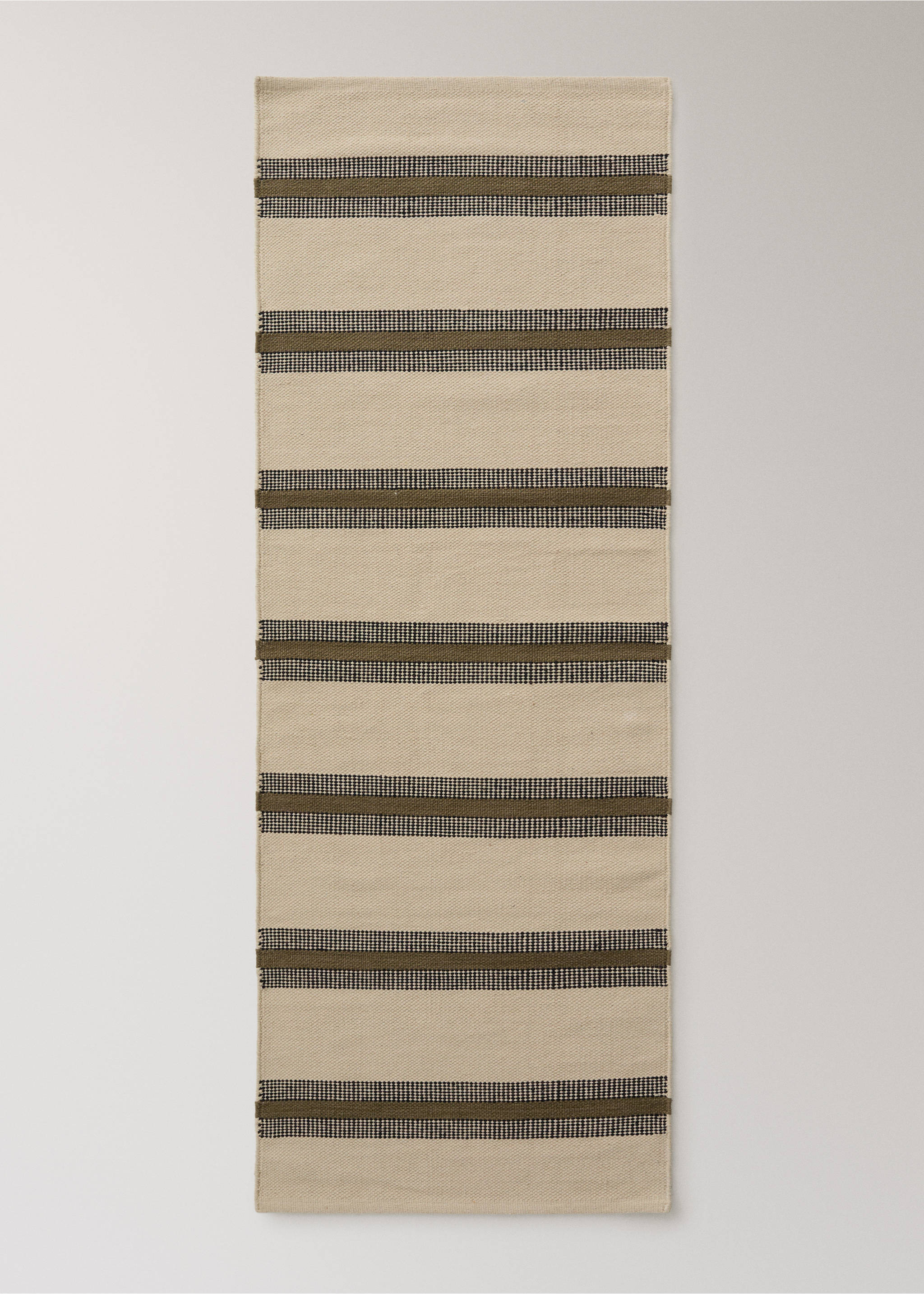 Бавовняний килим з смугастим дизайном - Товар без моделі, Зелений. Ref: 17044785-00.