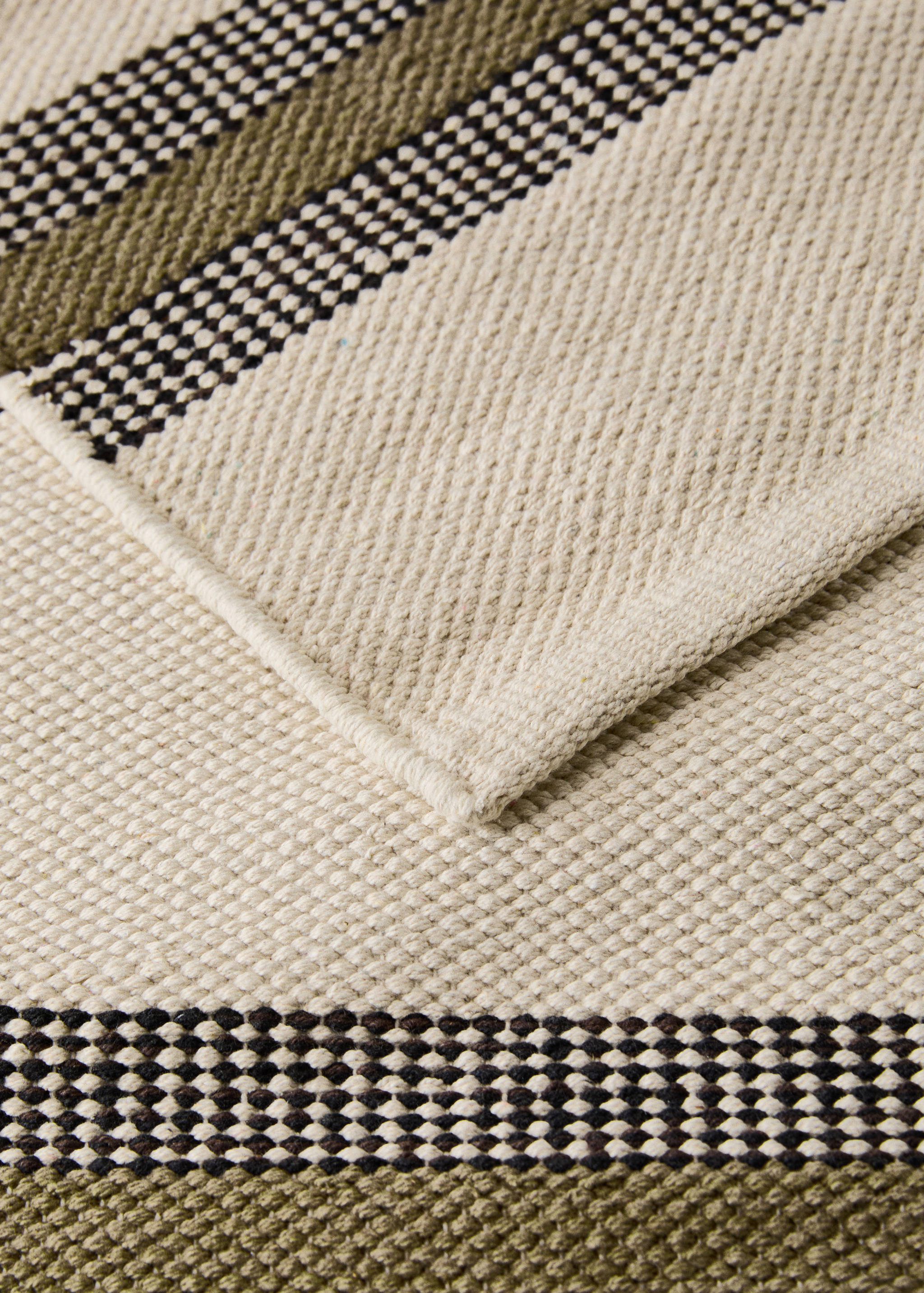 Бавовняний килим з смугастим дизайном - Детальніше про товар 2