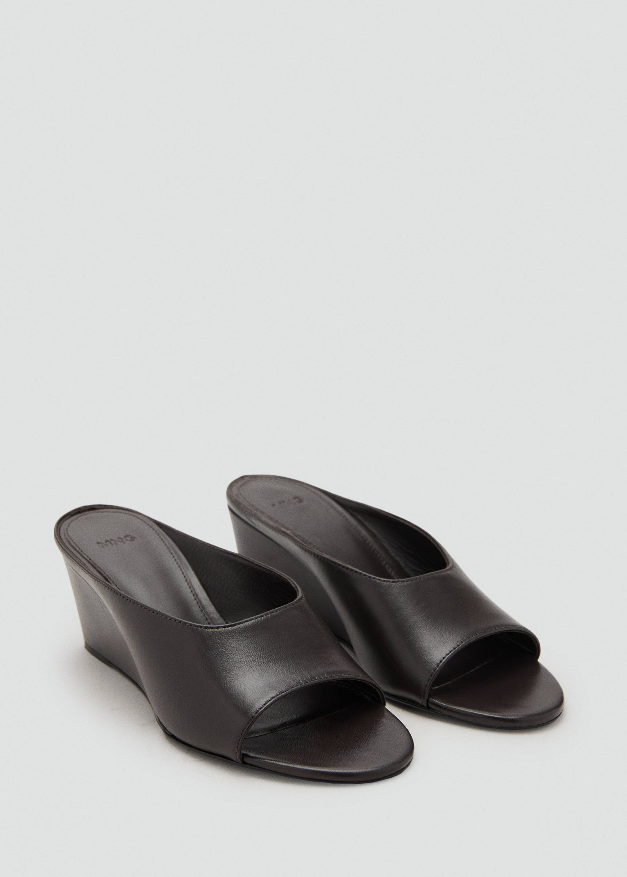 Leather wedge sandals - Medium plane