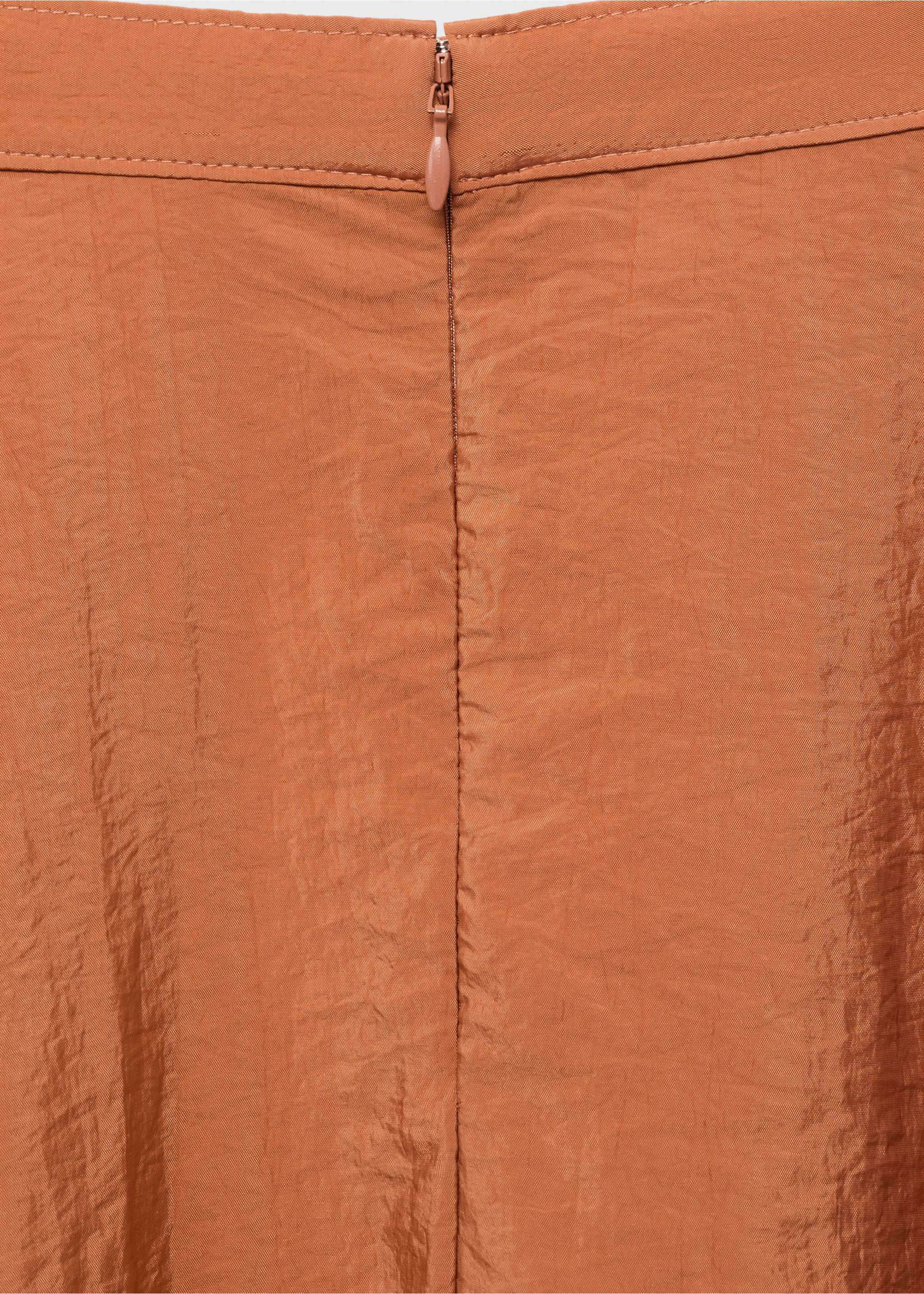 Midi satin skirt - Details of the article 0, Caramel. Ref: 17044789-00.