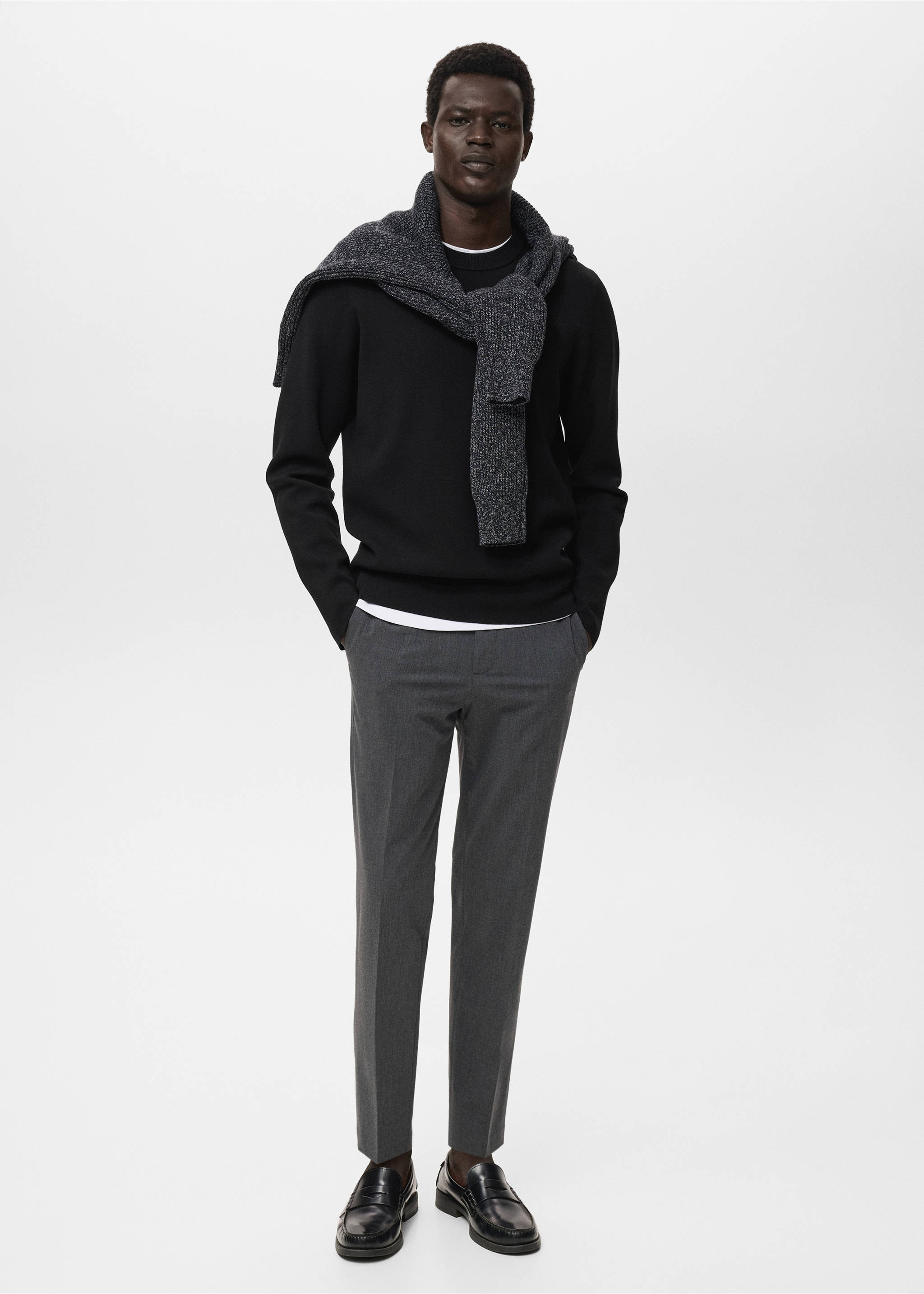Bologna cropped slim-fit trousers - General plane, Grey. Ref: 17045140-00.