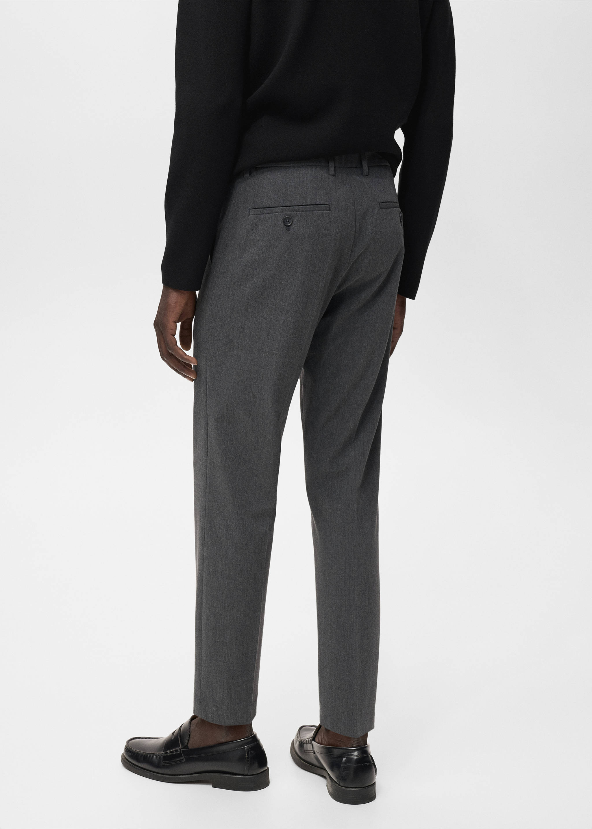 Bologna cropped slim-fit trousers - Reverse of the article, Grey. Ref: 17045140-00.