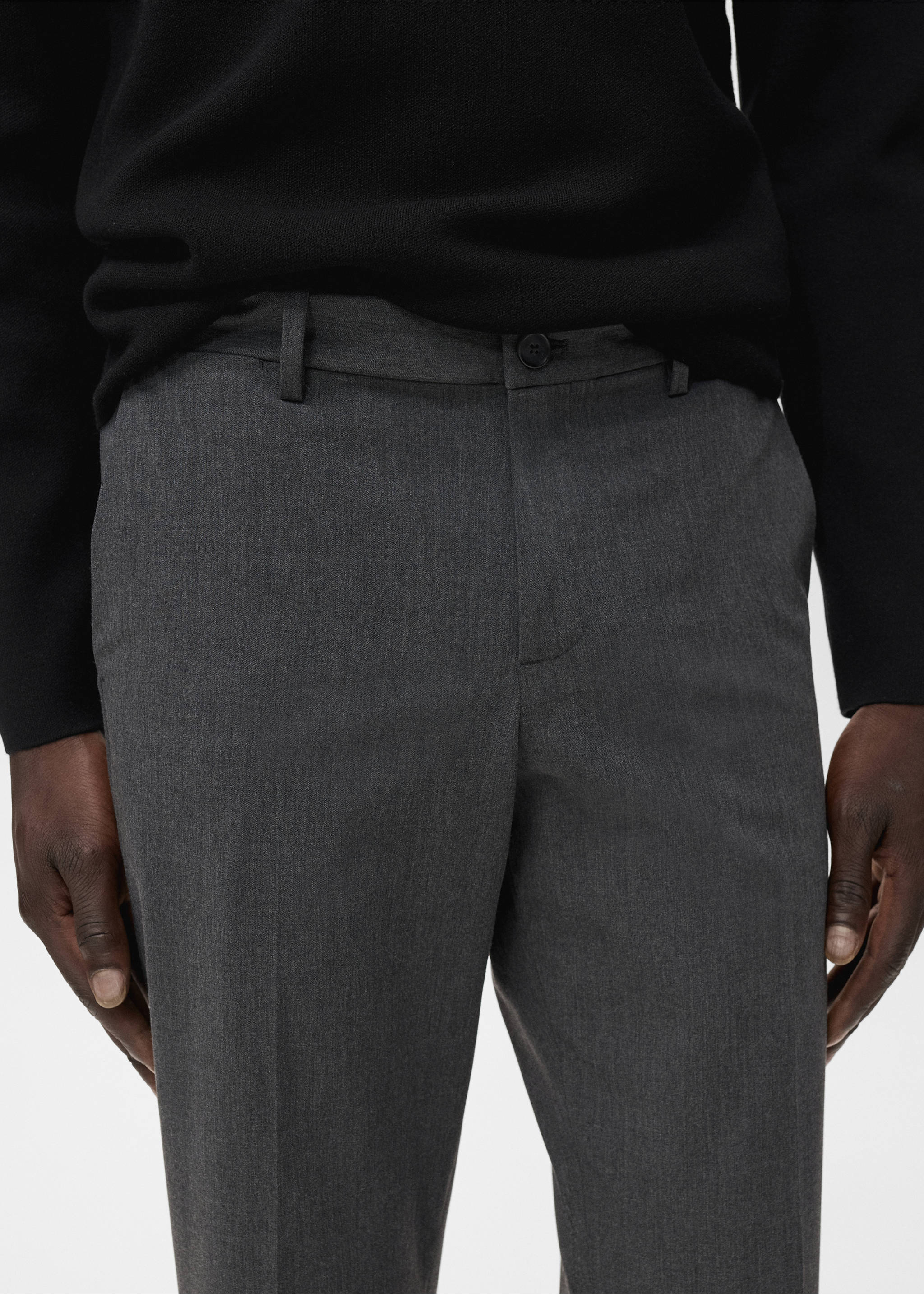 Bologna cropped slim-fit trousers - Details of the article 1, Grey. Ref: 17045140-00.