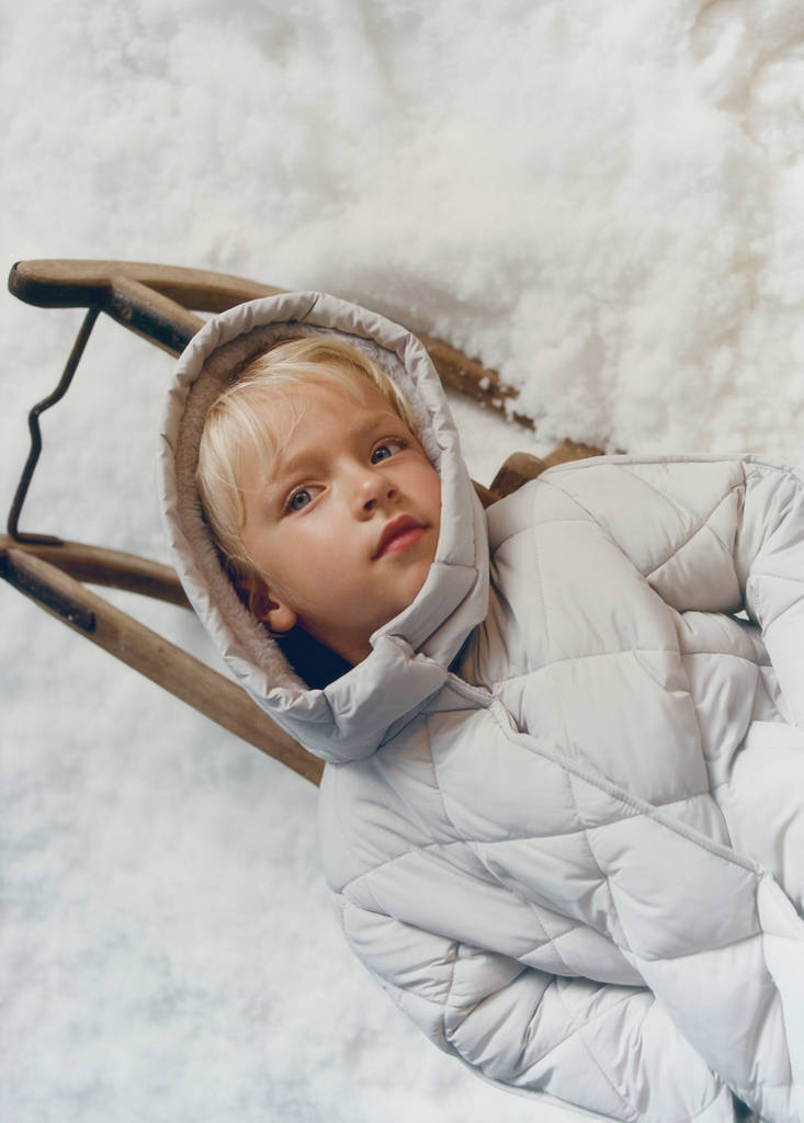 Hood puffer coat — Light/Pastel Grey