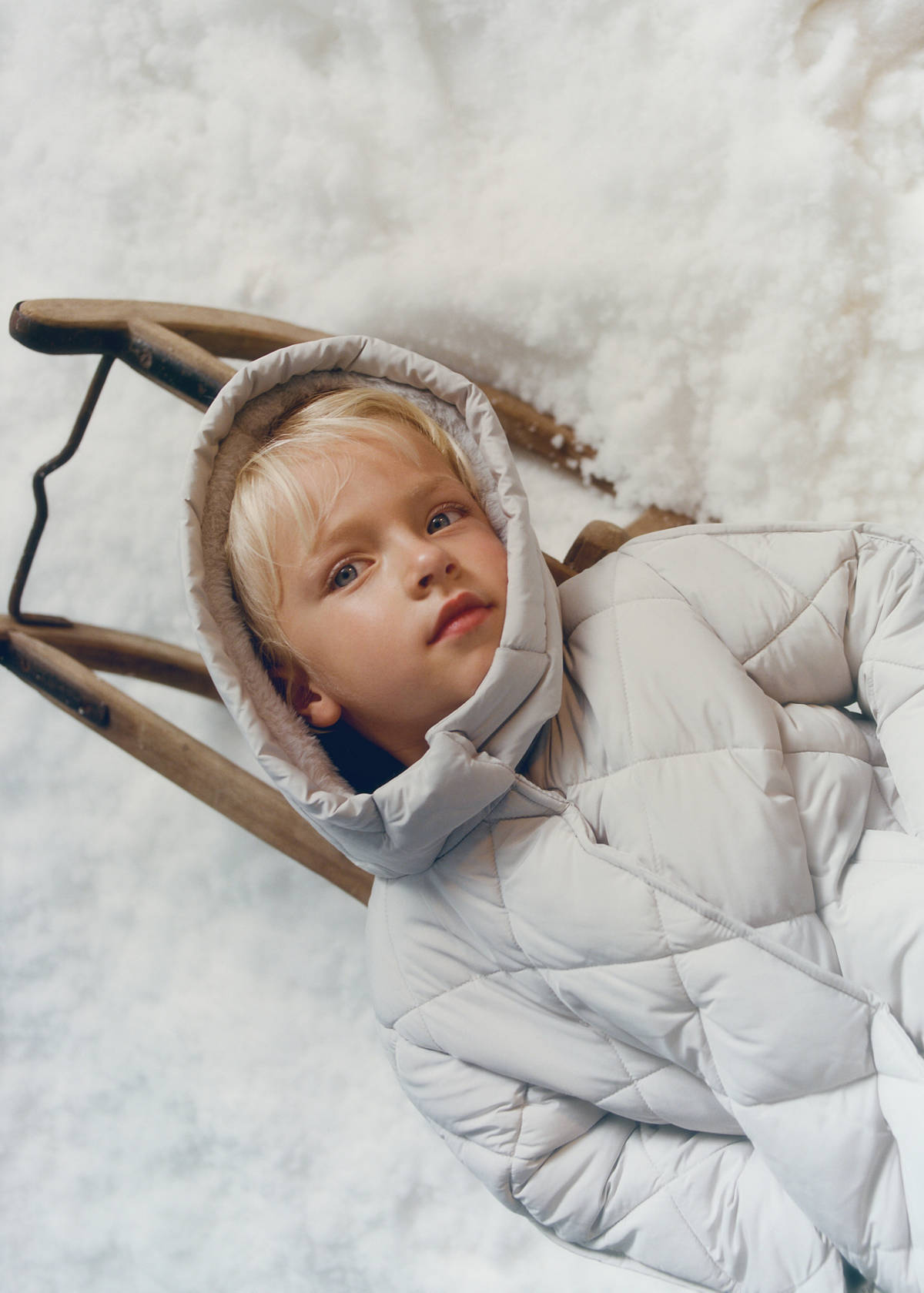 Hood puffer coat — Light/Pastel Grey