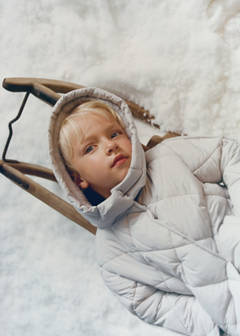 Hood puffer coat — Light/Pastel Grey 6