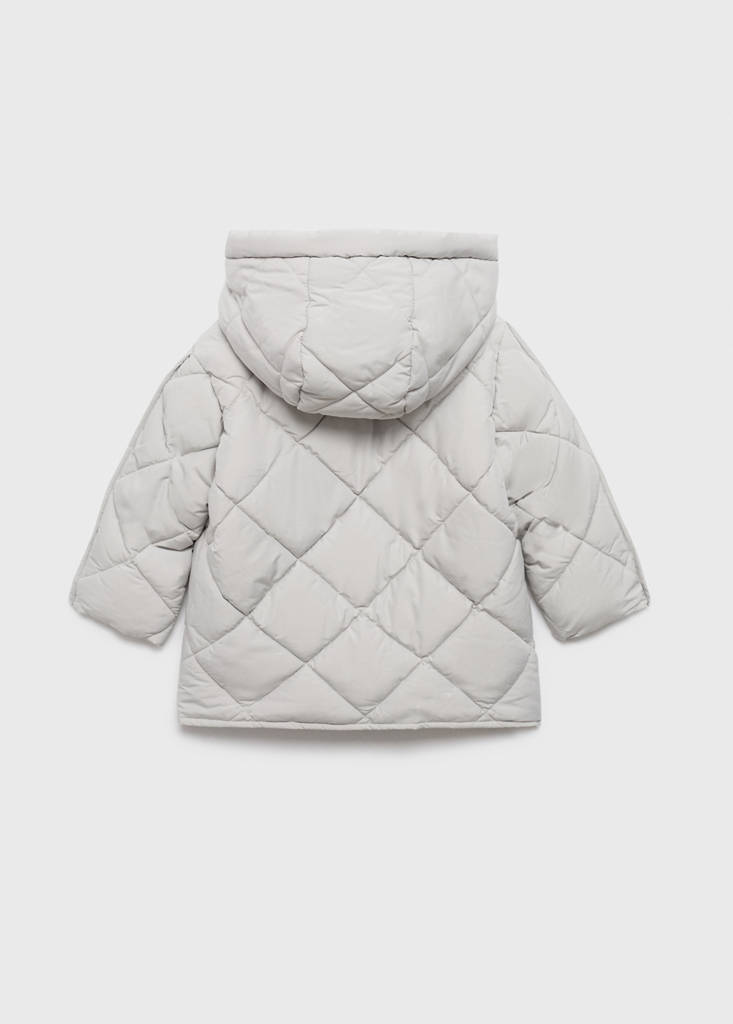 Hood puffer coat — Light/Pastel Grey