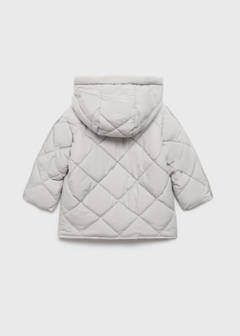 Hood puffer coat — Light/Pastel Grey 4