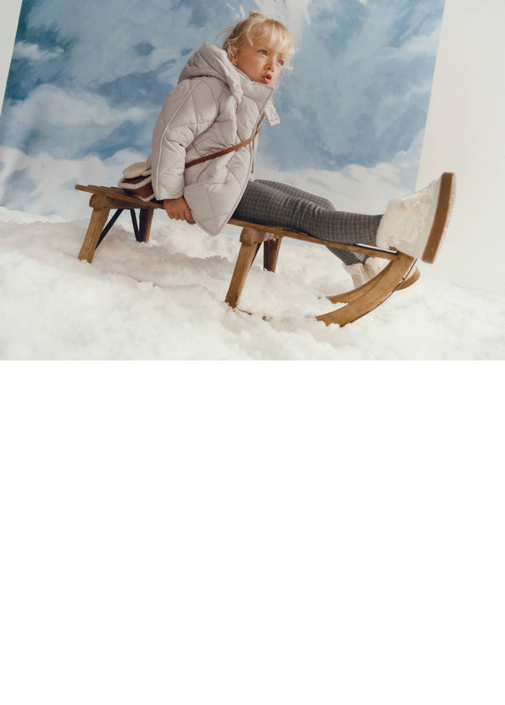 Hood puffer coat — Light/Pastel Grey