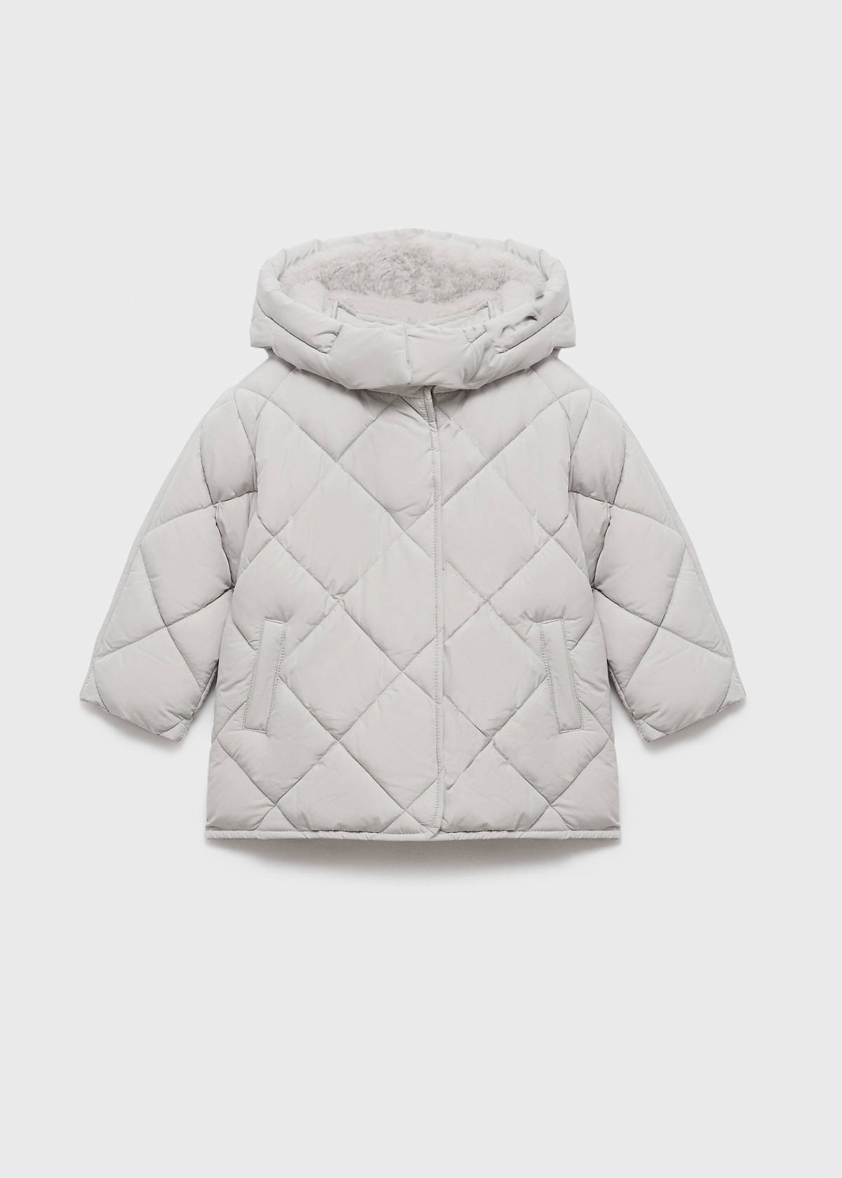 Hood puffer coat — Light/Pastel Grey