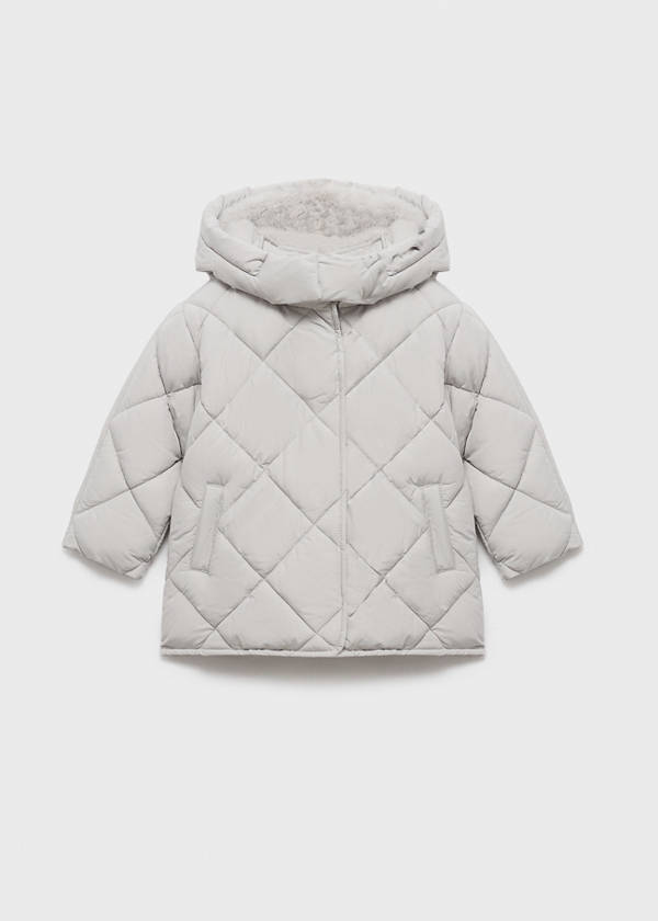Hood puffer coat — Light/Pastel Grey