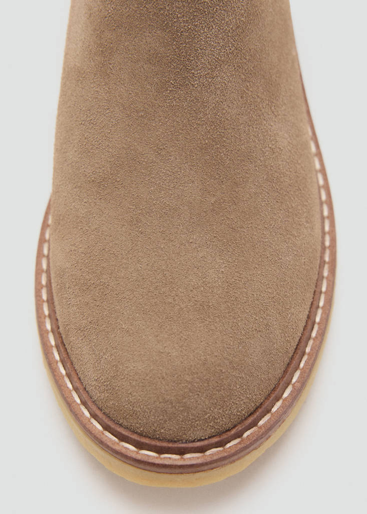 Suede leather ankle boots — Medium Brown