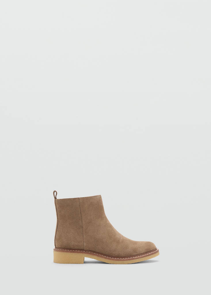 Suede leather ankle boots — Medium Brown