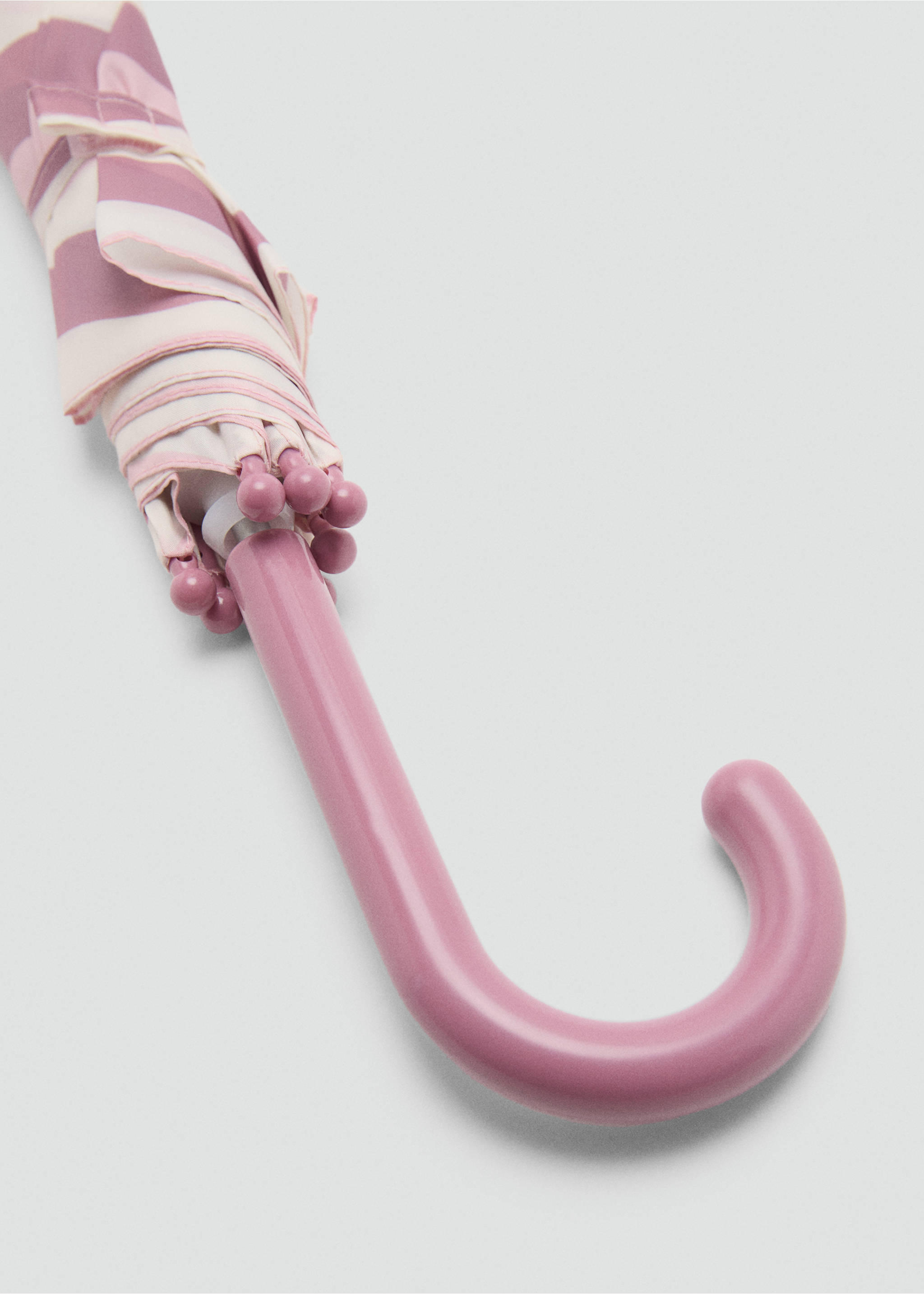 Striped umbrella with ears - Details of the article 2, Pale Pink. Ref: 17045145-00.