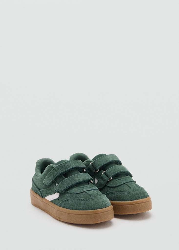 Leather mixed sneakers — Dark Green