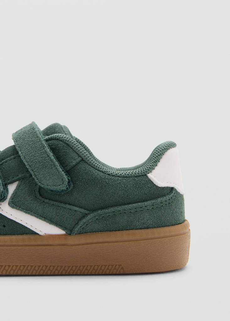 Leather mixed sneakers — Dark Green