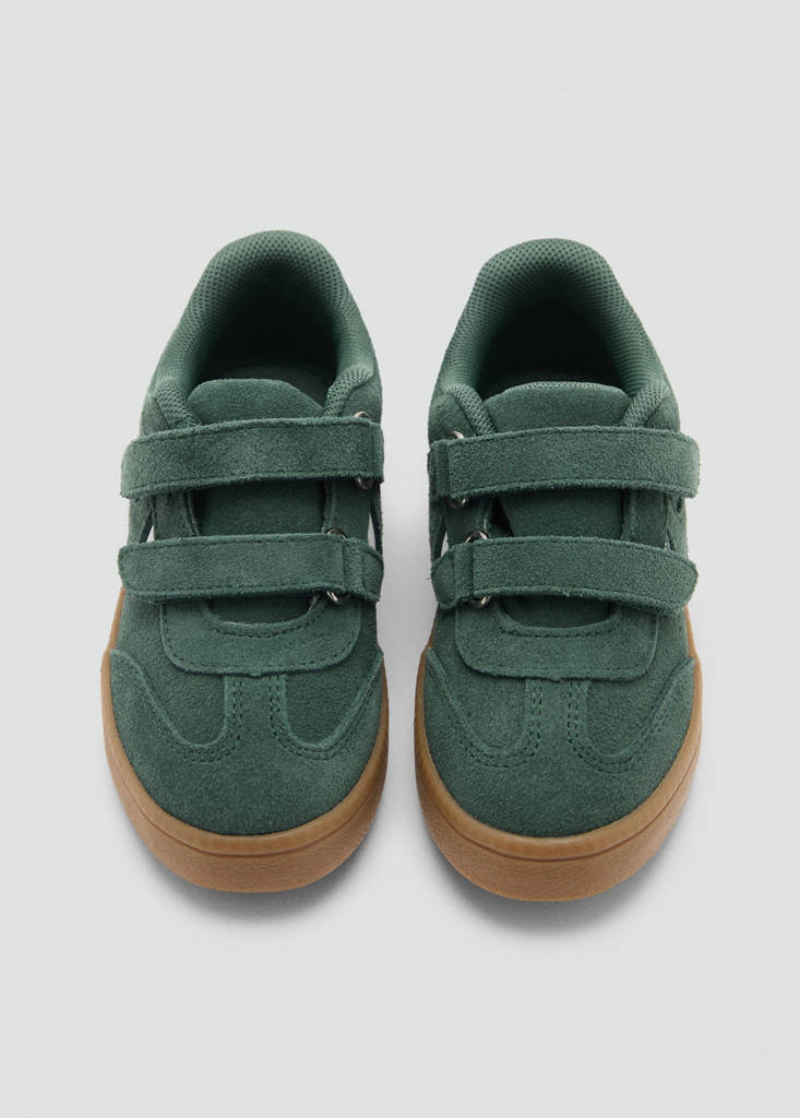Leather mixed sneakers — Dark Green