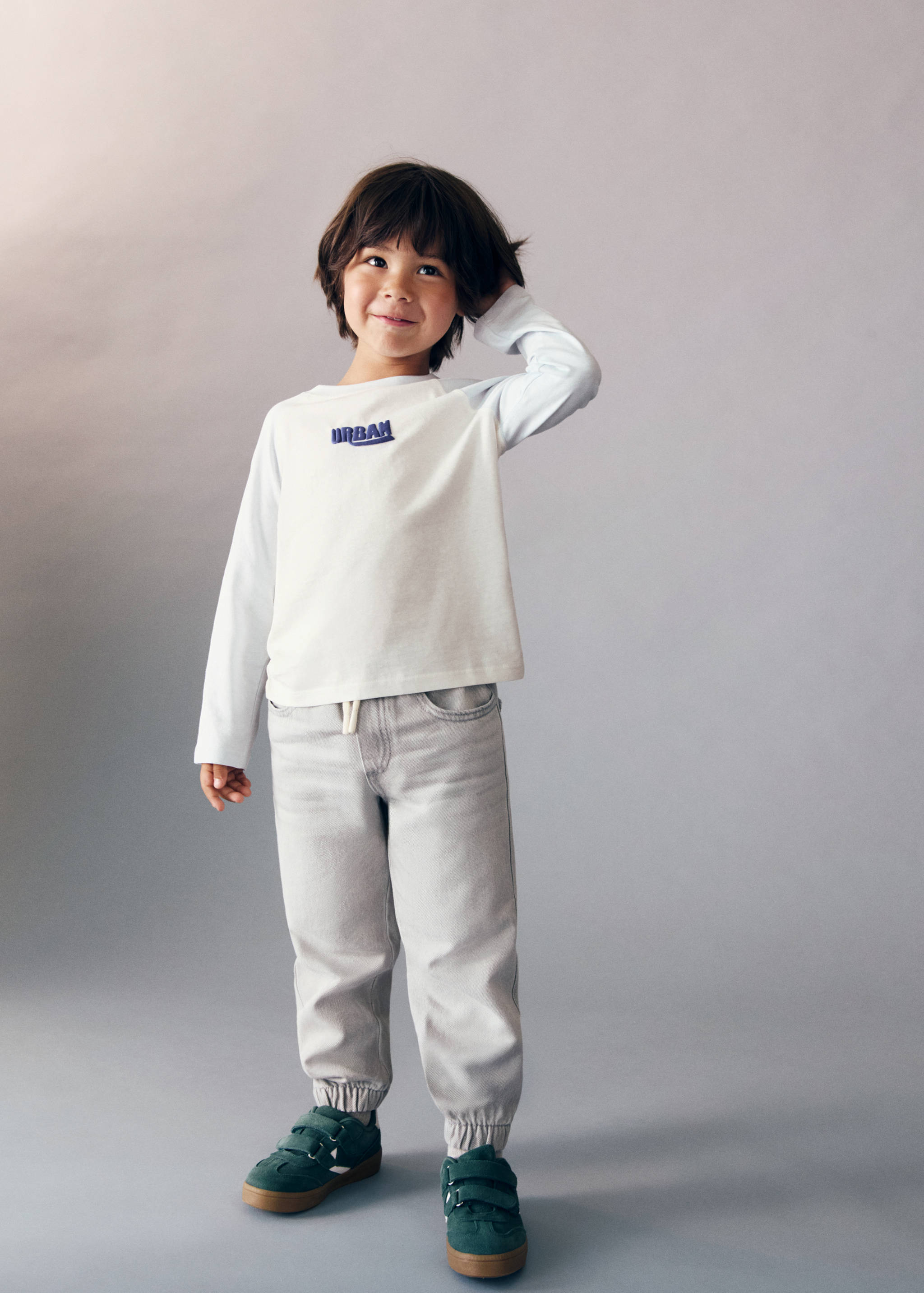 Kombinierte Leder-Sneakers - Detail des Artikels 6