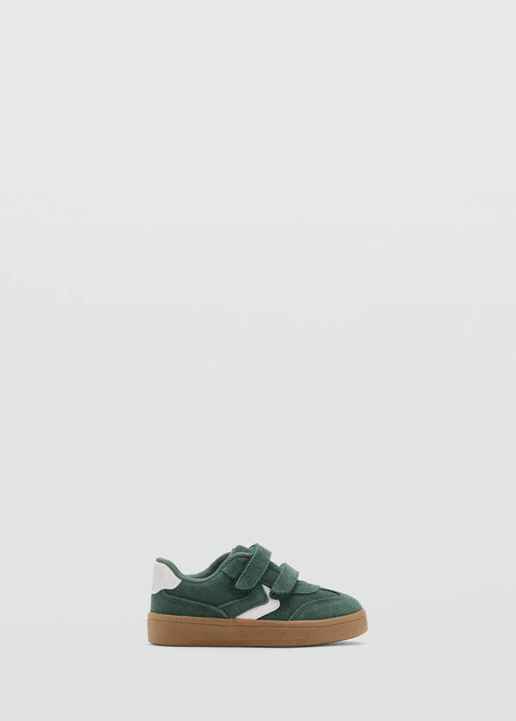 Leather mixed sneakers — Dark Green
