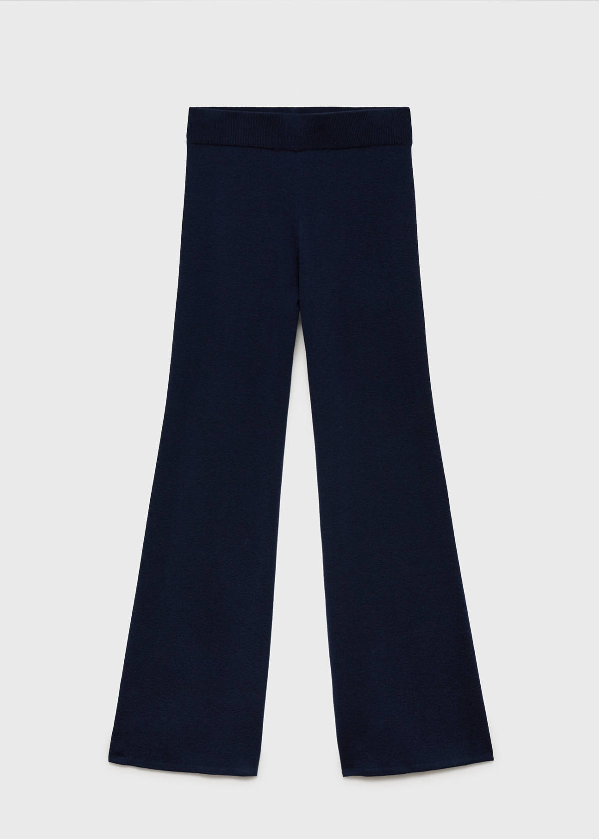 Straight knitted trousers — Navy