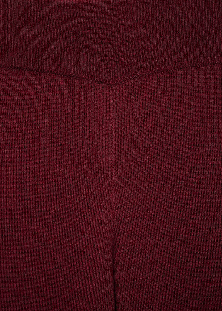 Straight knitted trousers — Maroon
