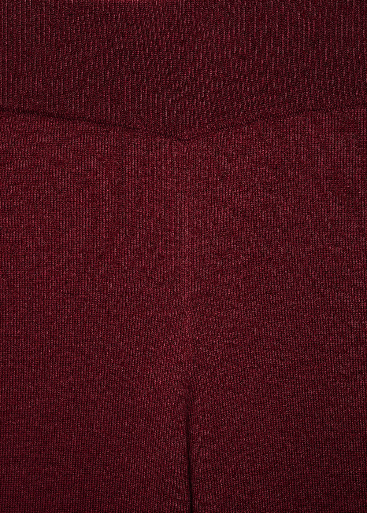 Straight knitted trousers — Maroon