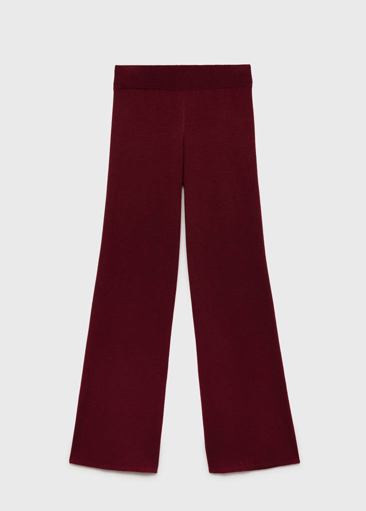 Straight knitted trousers — Maroon