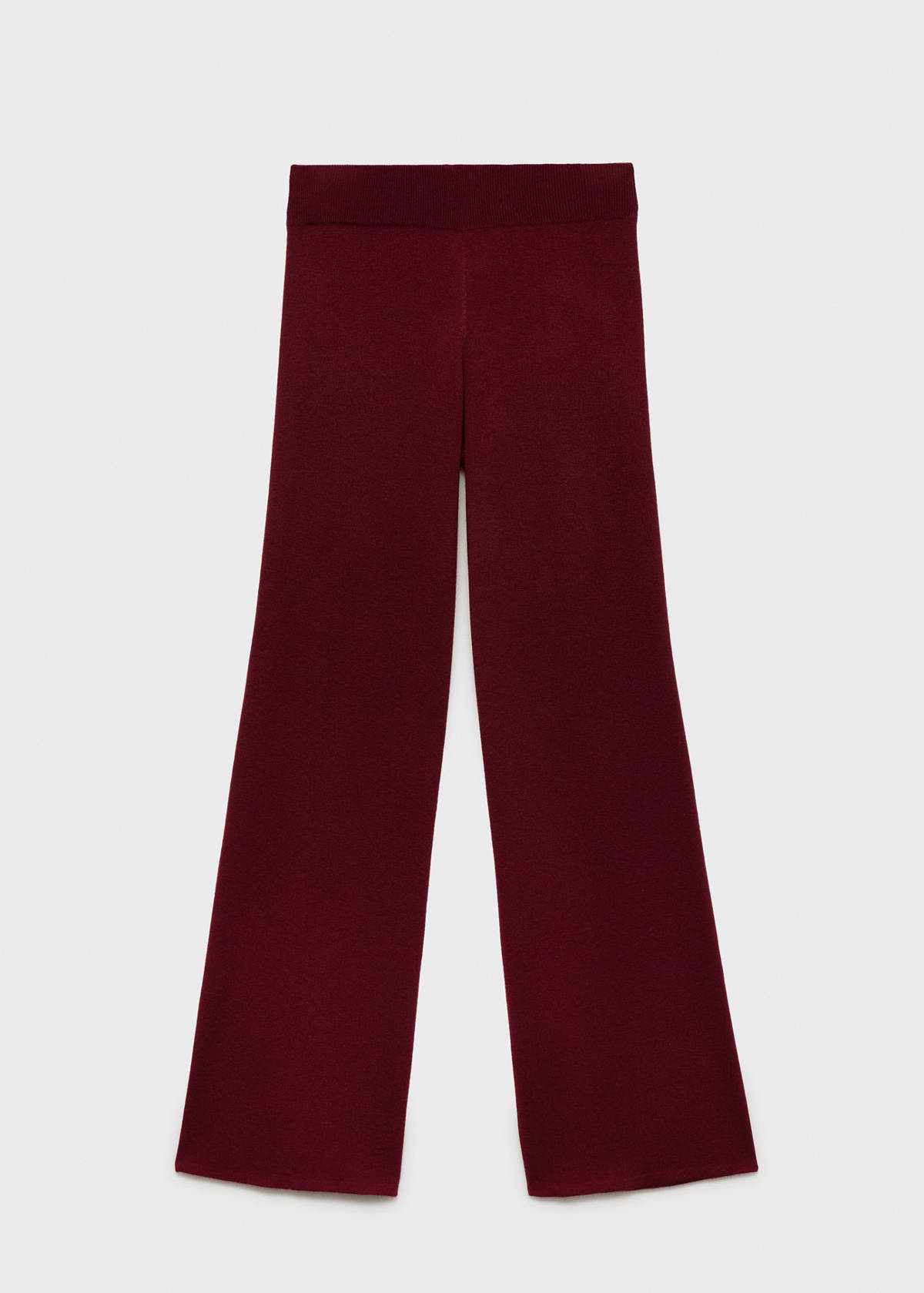 Straight knitted trousers — Maroon