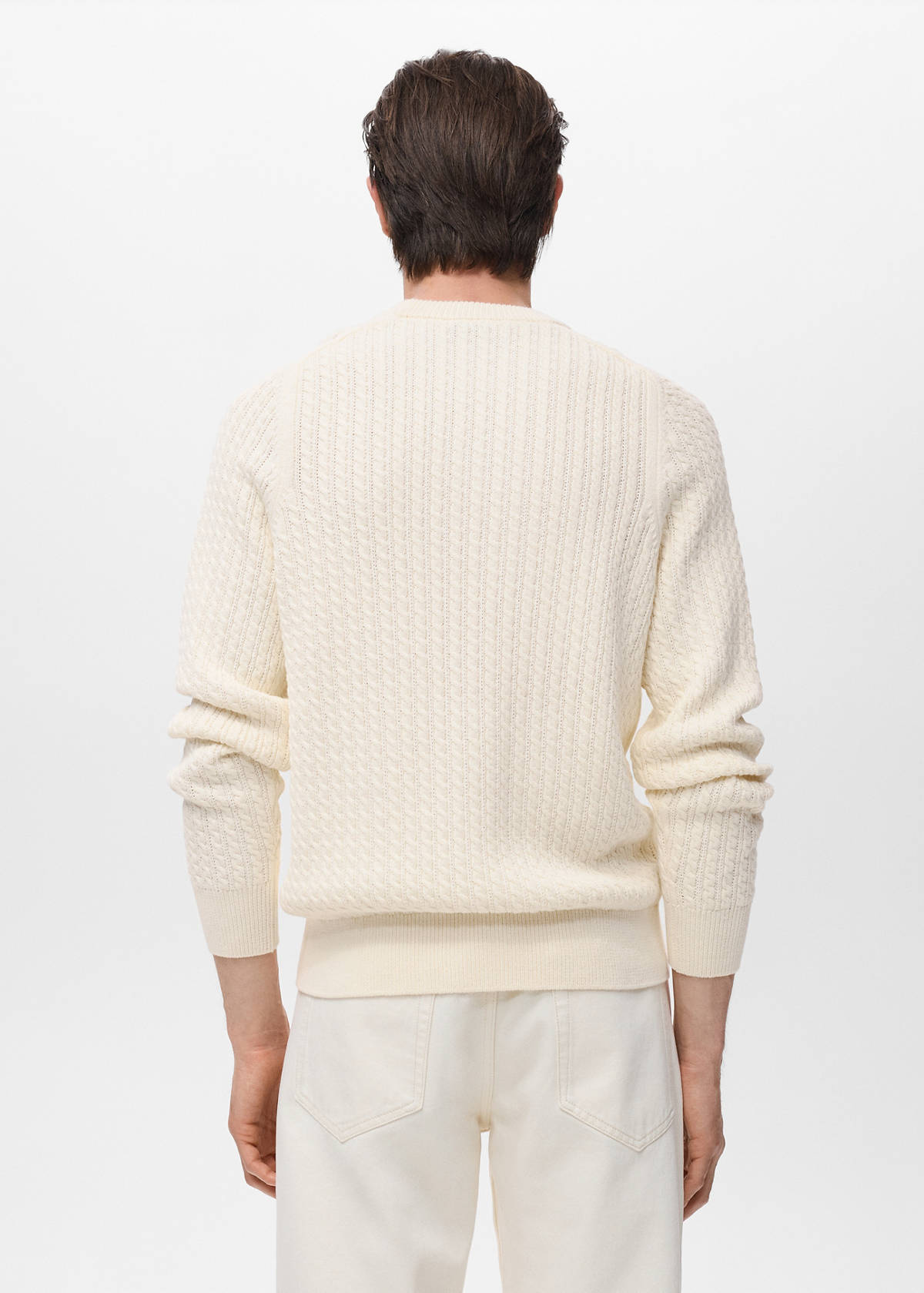 100% cotton braided sweater — Off White