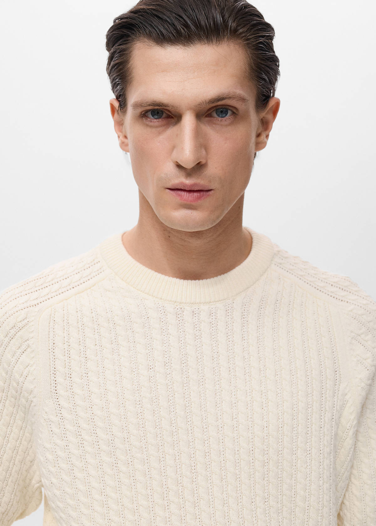 100% cotton braided sweater — Off White