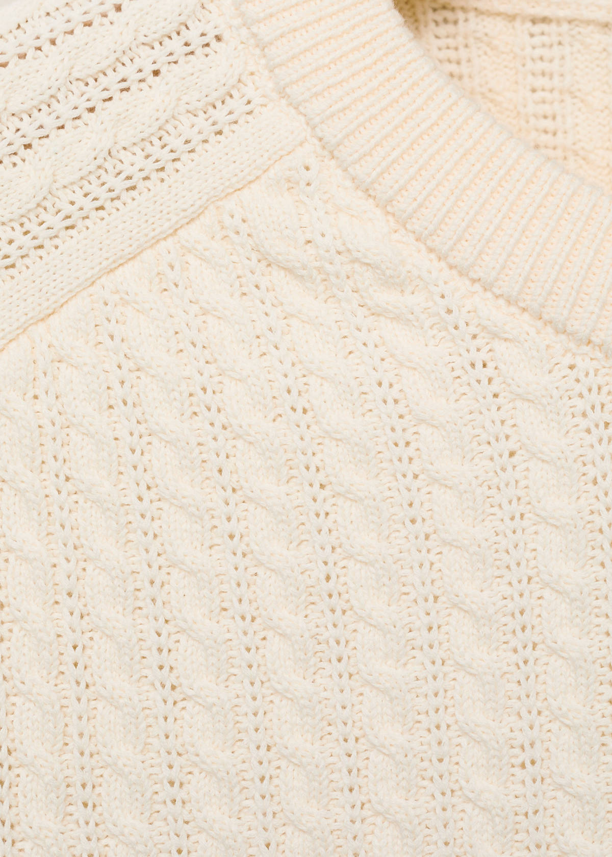 100% cotton braided sweater — Off White