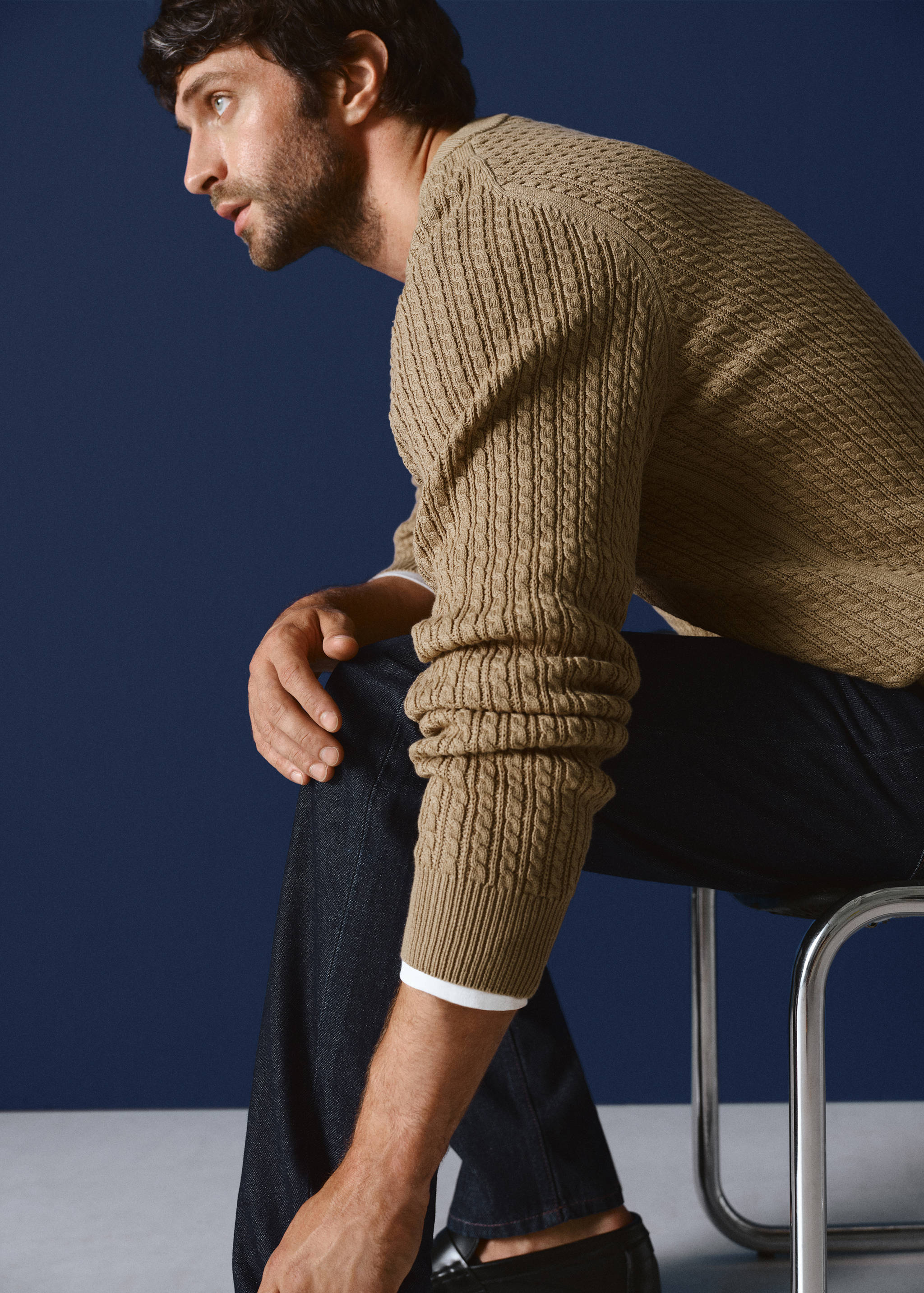 100% cotton braided sweater - Details of the article 5