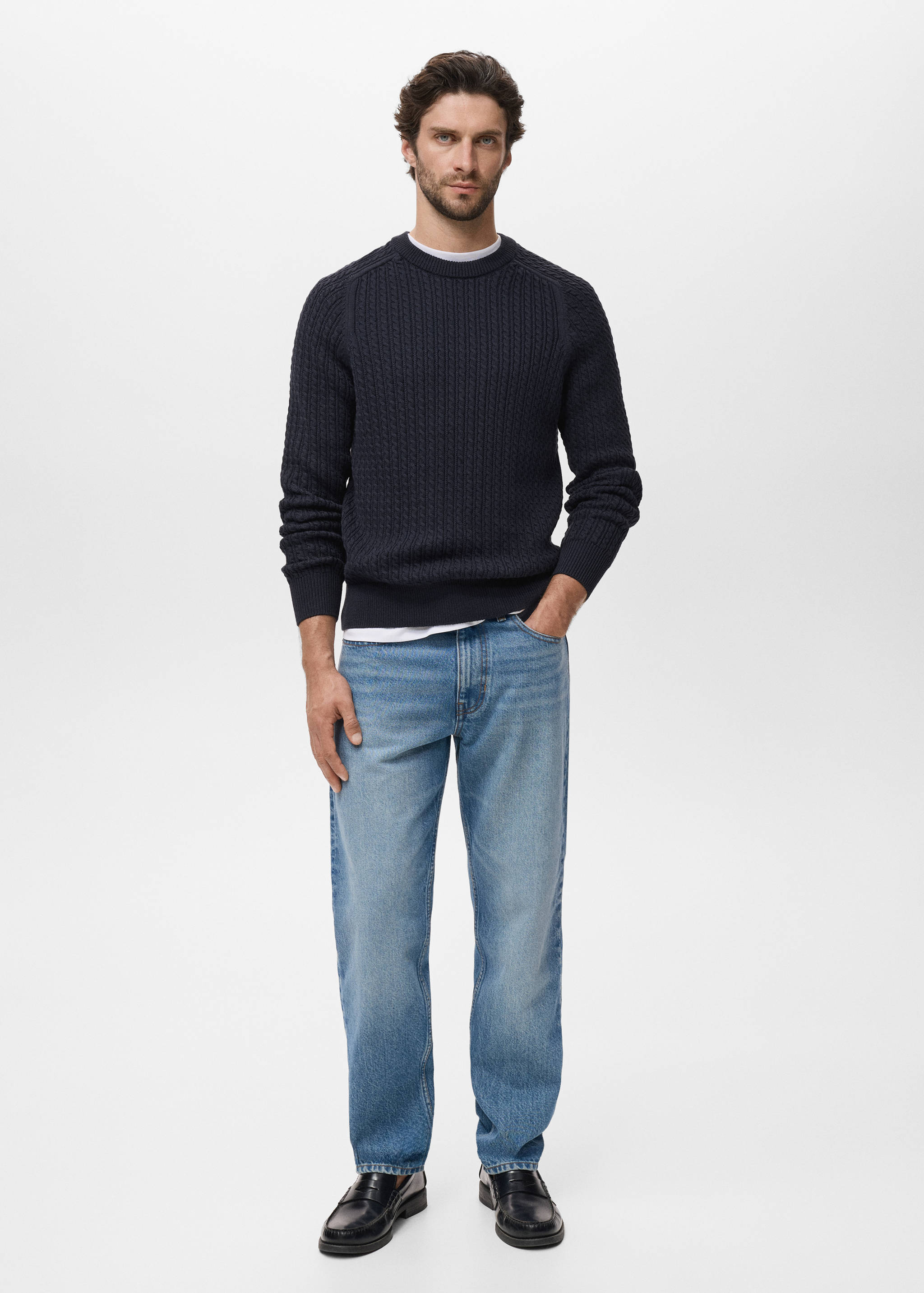 100% cotton braided sweater - General plane