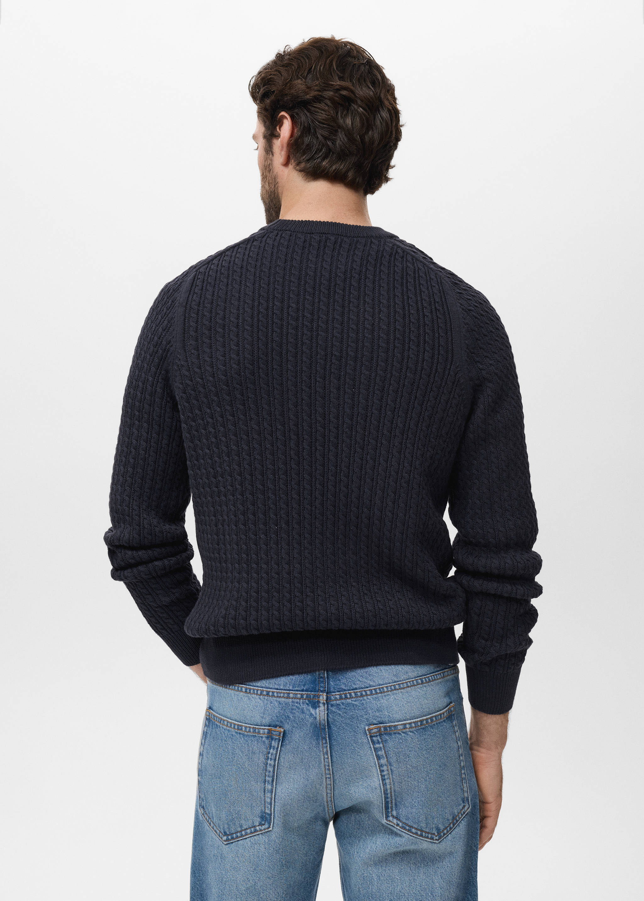 100% cotton braided sweater - Reverse of the article