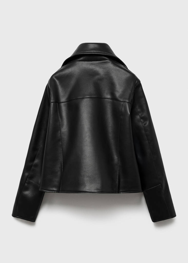 Leather-effect biker jacket — Black