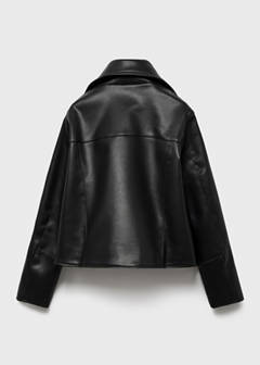 Leather-effect biker jacket — Black 3