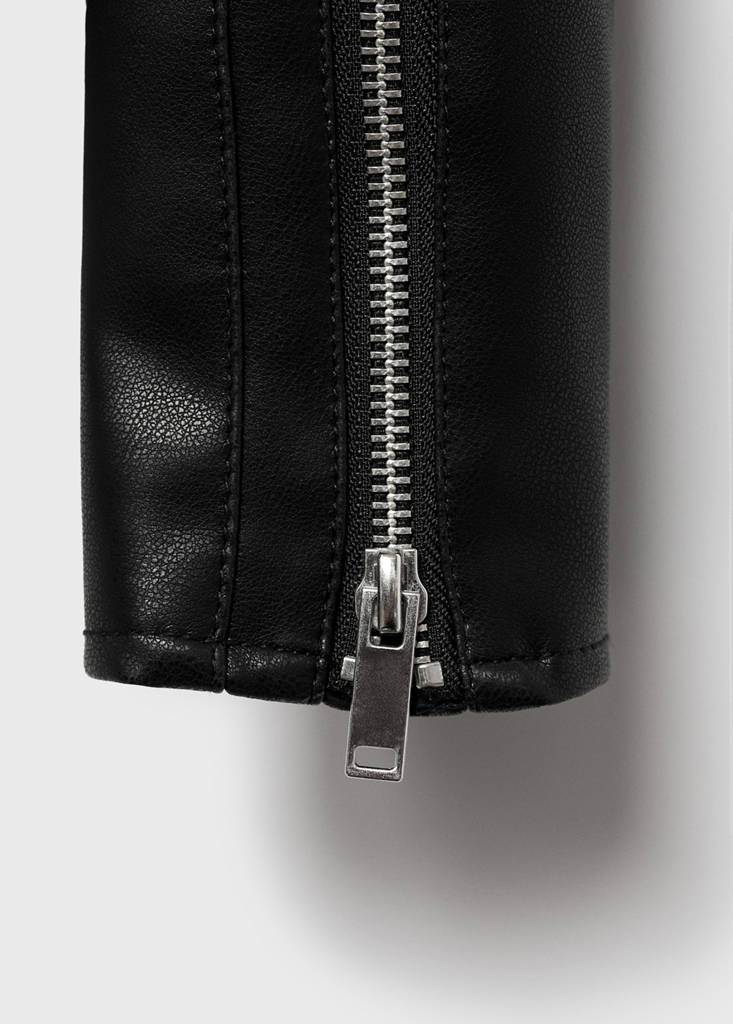 Leather-effect biker jacket — Black