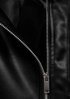 Leather-effect biker jacket — Black 4