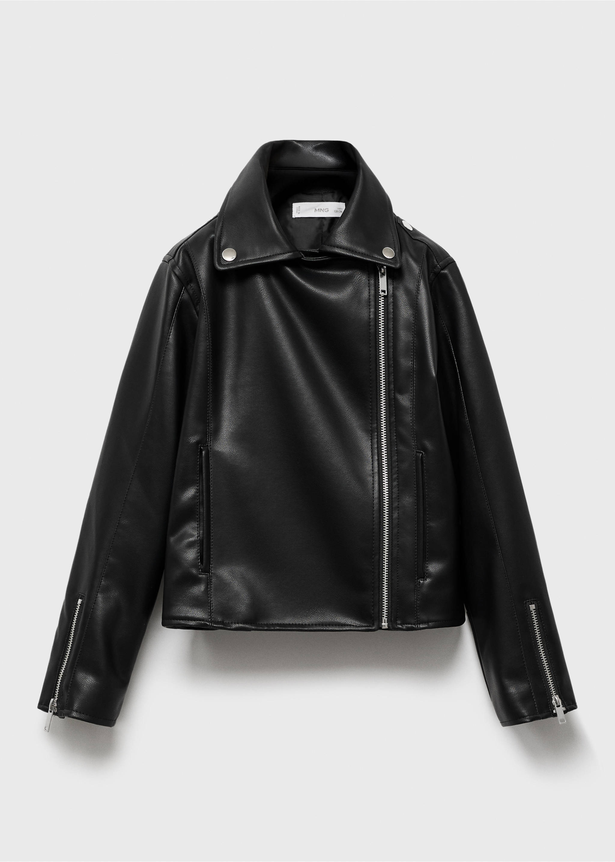 Veste biker en similicuir - Article sans modèle, Noir. Ref: 17045151-00.