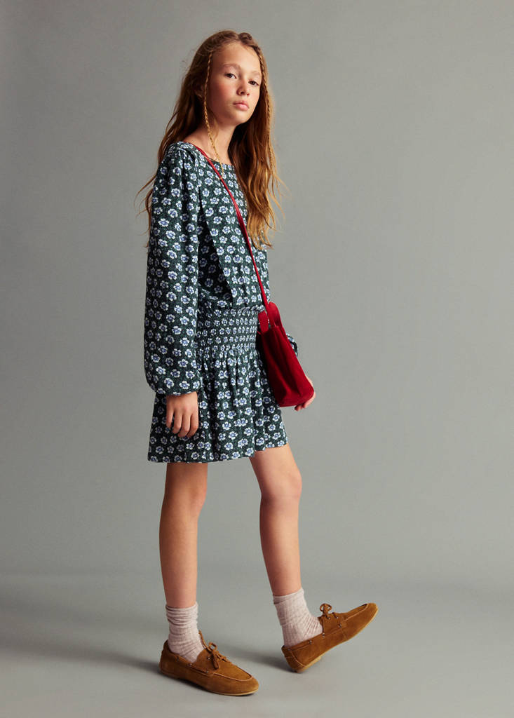 Ruched floral dress — Green
