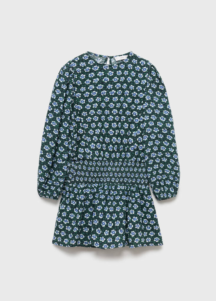 Ruched floral dress — Green