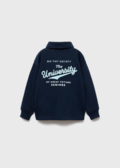 100% cotton polo-style sweatshirt — Navy 5