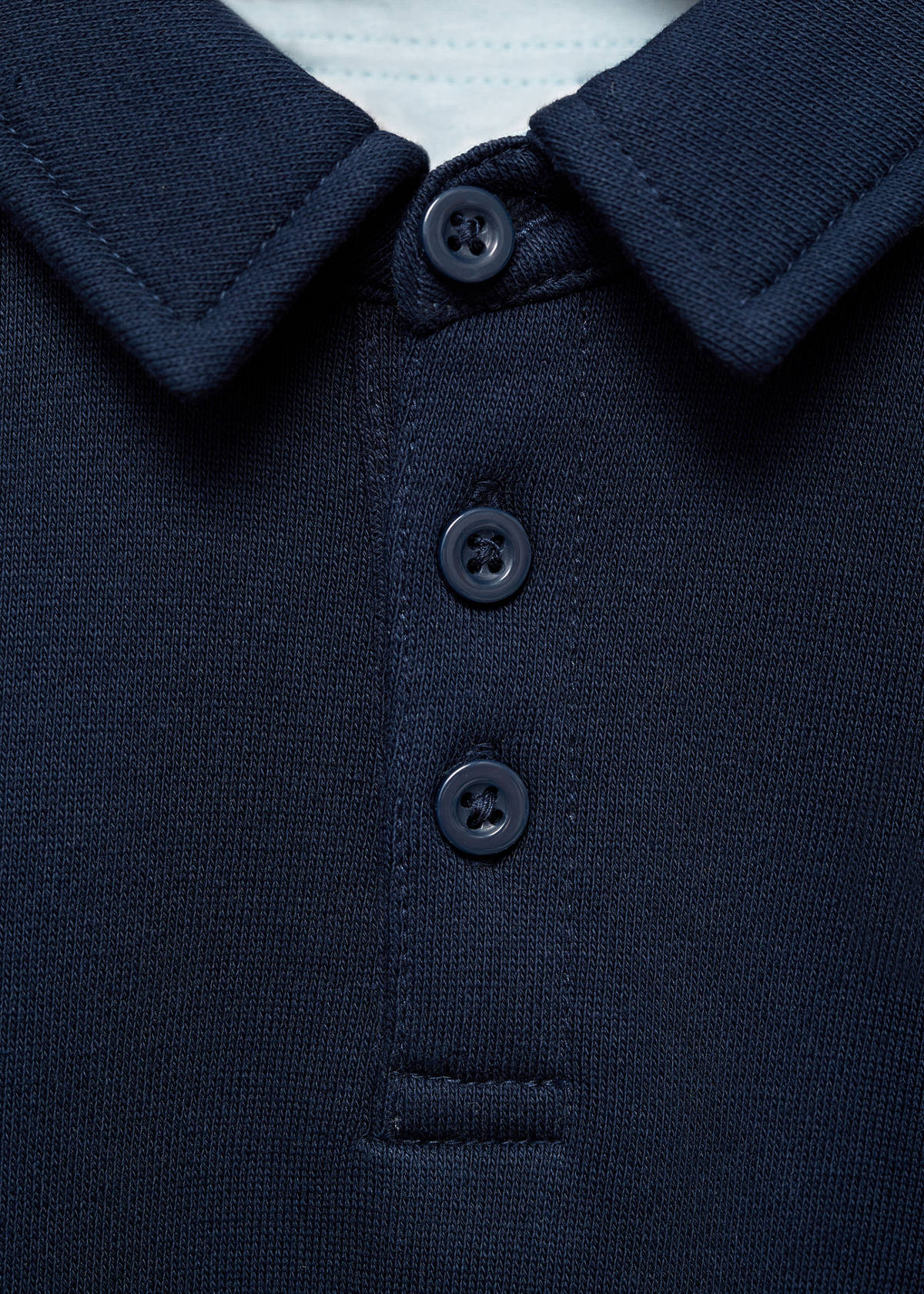 100% cotton polo-style sweatshirt — Navy