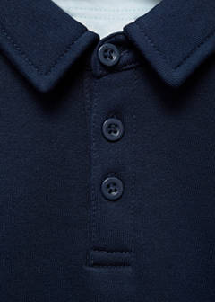 100% cotton polo-style sweatshirt — Navy 4