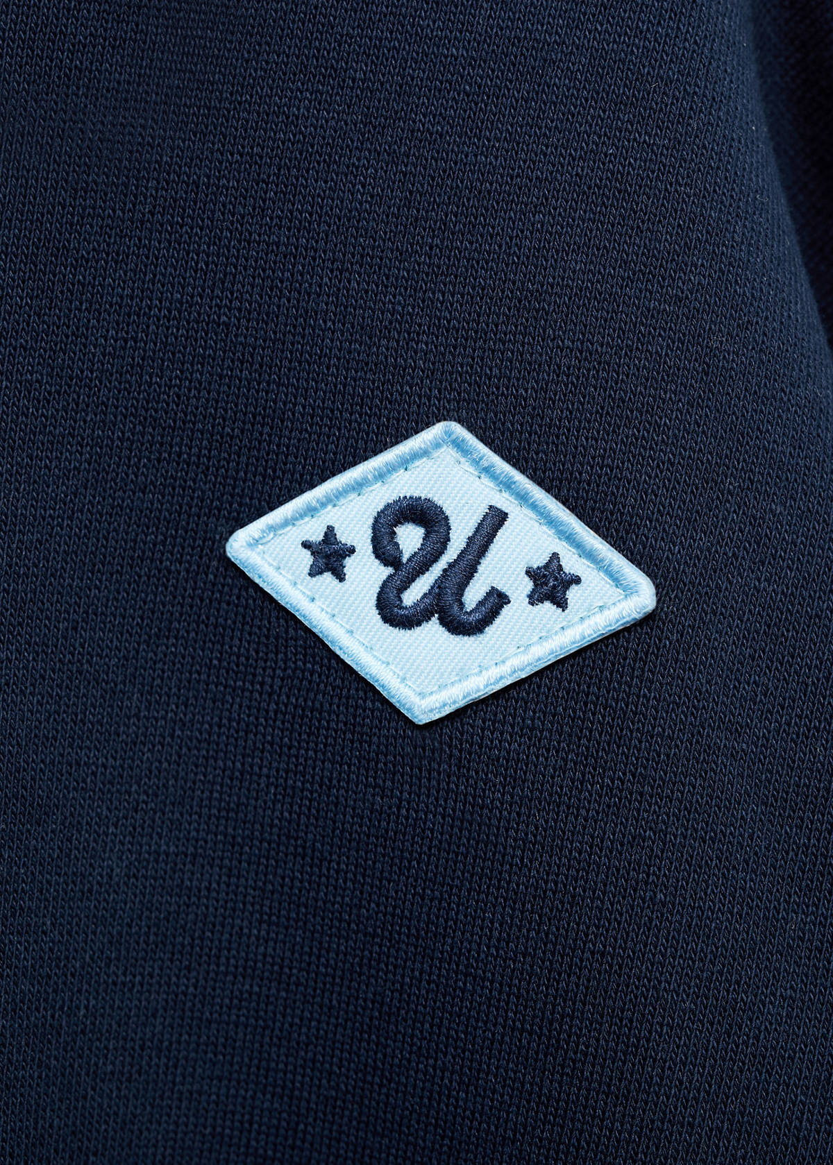 100% cotton polo-style sweatshirt — Navy