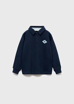 100% cotton polo-style sweatshirt — Navy 2