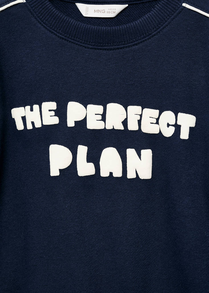Printed embossed sweatshirt — Navy